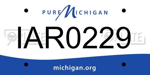 IAR0229 Michigan License Plate