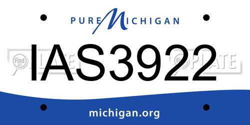 IAS3922 Michigan License Plate