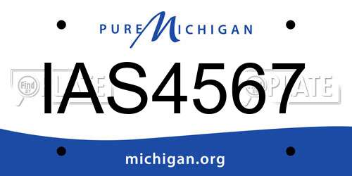 IAS4567 Michigan License Plate