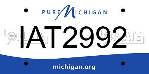 IAT2992 Michigan License Plate