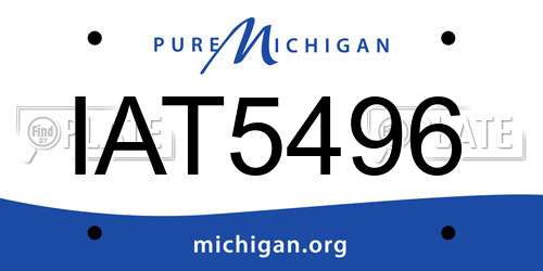 IAT5496 Michigan License Plate