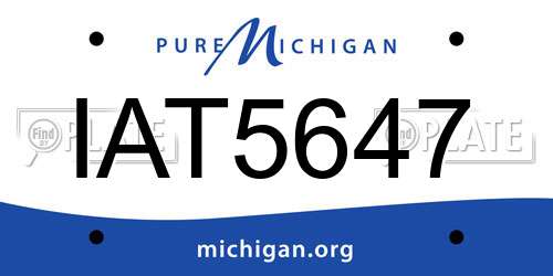 IAT5647 Michigan License Plate