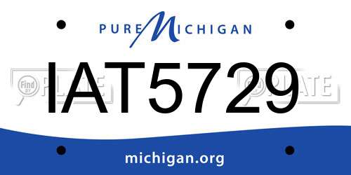 IAT5729 Michigan License Plate
