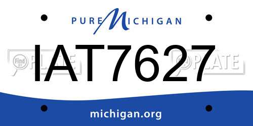 IAT7627 Michigan License Plate