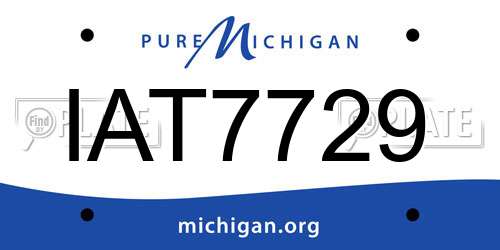 IAT7729 Michigan License Plate