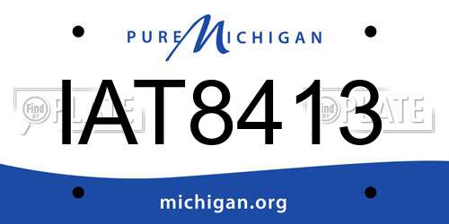 IAT8413 Michigan License Plate