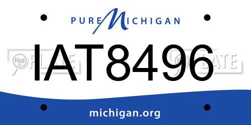 IAT8496 Michigan License Plate