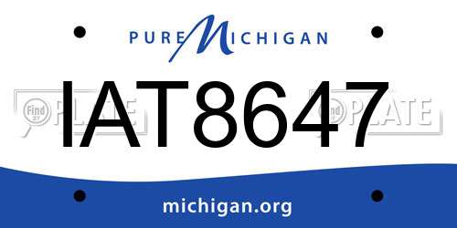 IAT8647 Michigan License Plate