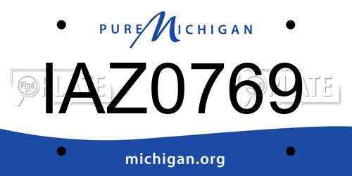 IAZ0769 Michigan License Plate