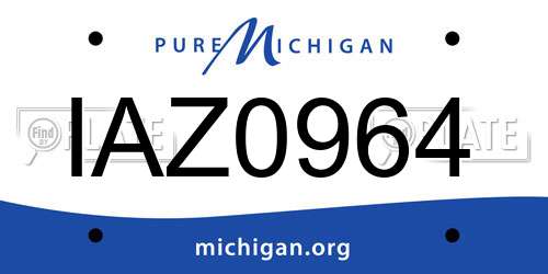 IAZ0964 Michigan License Plate
