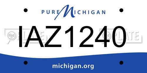 IAZ1240 Michigan License Plate