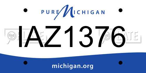 IAZ1376 Michigan License Plate