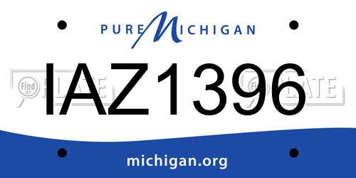 IAZ1396 Michigan License Plate