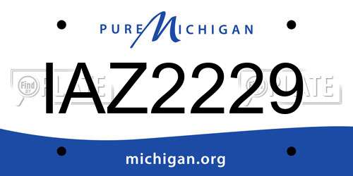 IAZ2229 Michigan License Plate