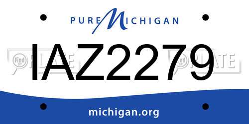 IAZ2279 Michigan License Plate