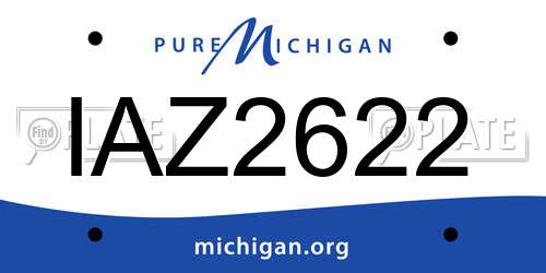 IAZ2622 Michigan License Plate