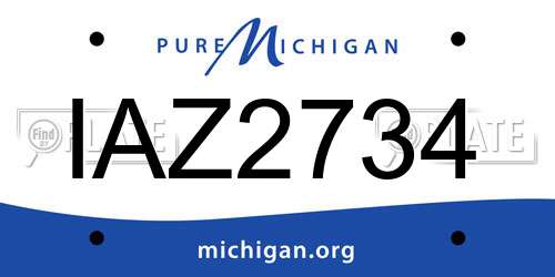 IAZ2734 Michigan License Plate