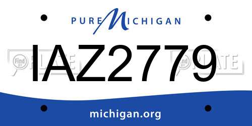 IAZ2779 Michigan License Plate