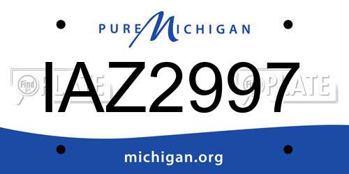 IAZ2997 Michigan License Plate
