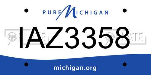 IAZ3358 Michigan License Plate