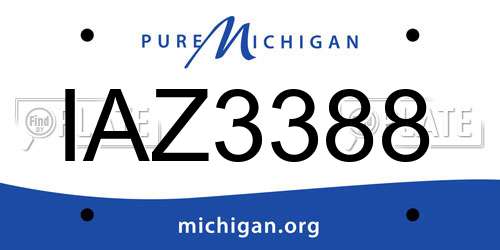 IAZ3388 Michigan License Plate