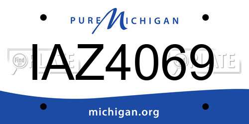 IAZ4069 Michigan License Plate