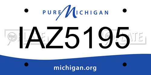 IAZ5195 Michigan License Plate