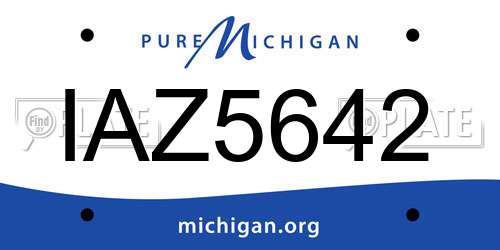 IAZ5642 Michigan License Plate