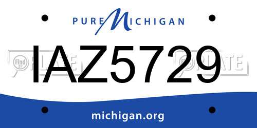 IAZ5729 Michigan License Plate