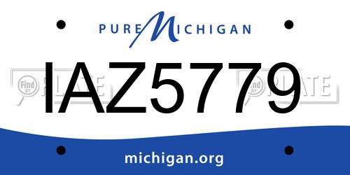 IAZ5779 Michigan License Plate