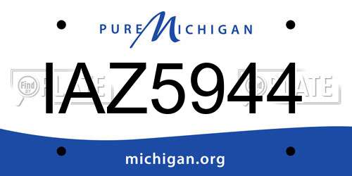 IAZ5944 Michigan License Plate