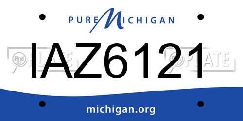 IAZ6121 Michigan License Plate