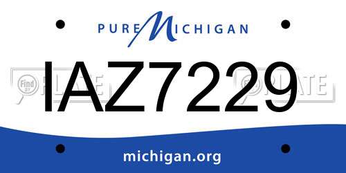 IAZ7229 Michigan License Plate