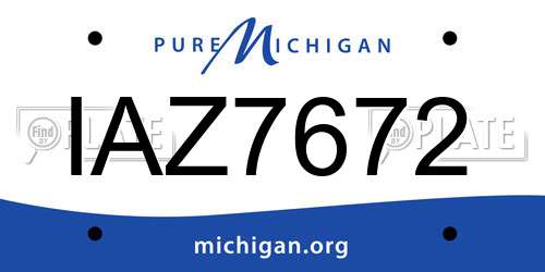 IAZ7672 Michigan License Plate