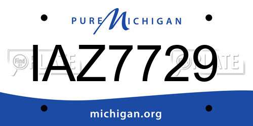 IAZ7729 Michigan License Plate