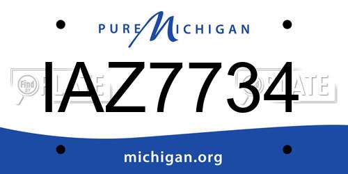IAZ7734 Michigan License Plate