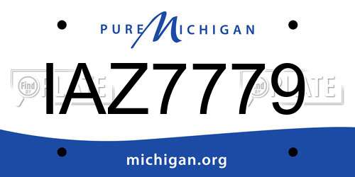 IAZ7779 Michigan License Plate