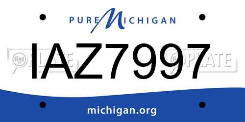 IAZ7997 Michigan License Plate