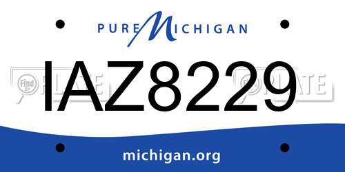 IAZ8229 Michigan License Plate