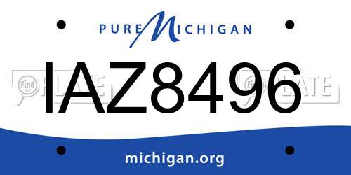 IAZ8496 Michigan License Plate