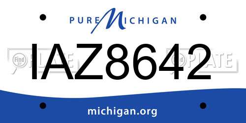 IAZ8642 Michigan License Plate