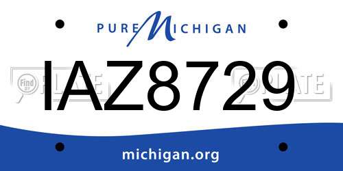 IAZ8729 Michigan License Plate