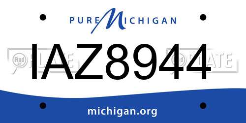 IAZ8944 Michigan License Plate