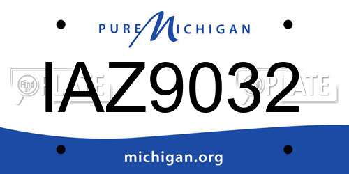 IAZ9032 Michigan License Plate