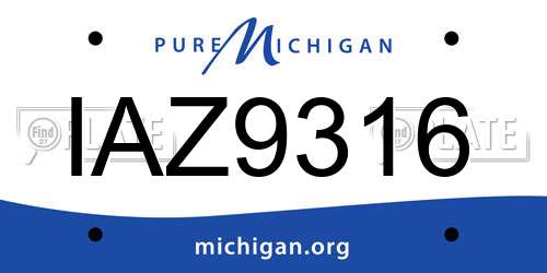 IAZ9316 Michigan License Plate