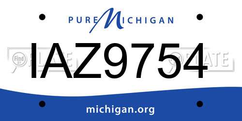 IAZ9754 Michigan License Plate