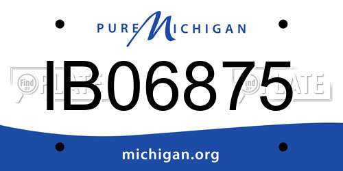 IB06875 Michigan License Plate