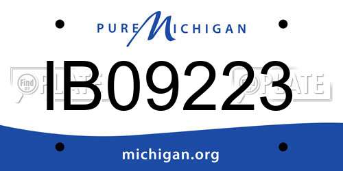 IB09223 Michigan License Plate