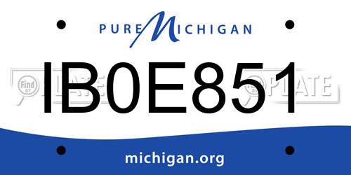 IB0E851 Michigan License Plate
