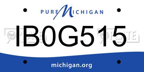 IB0G515 Michigan License Plate